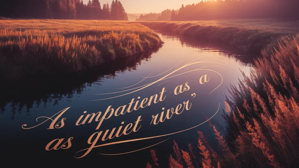 As inpatient as a quiet river