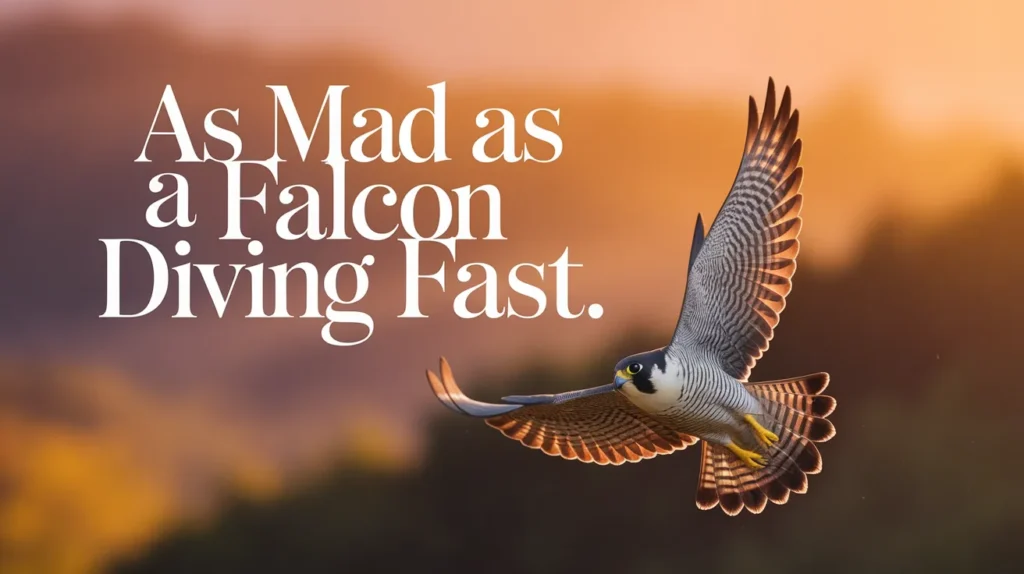 As mad as a falcon diving fast