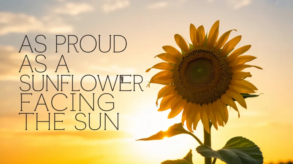 As proud as a sunflower facing the sun