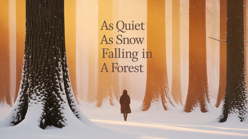 As quiet as snow falling in a forest