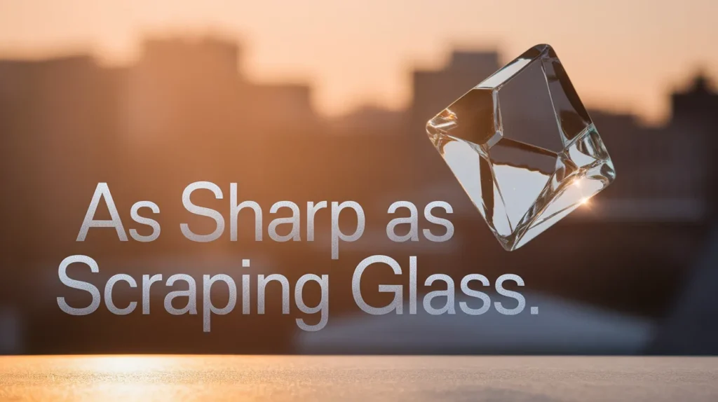 As sharp as scraping glass