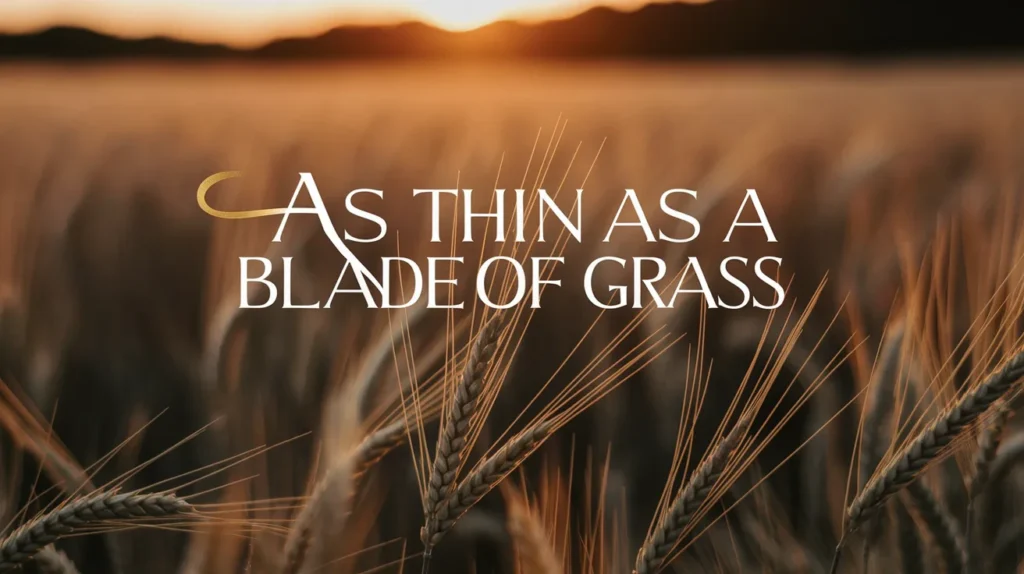 As thin as a blade of grass
