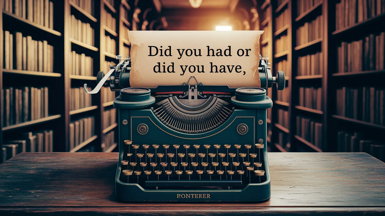 Did You Had or Did You Have