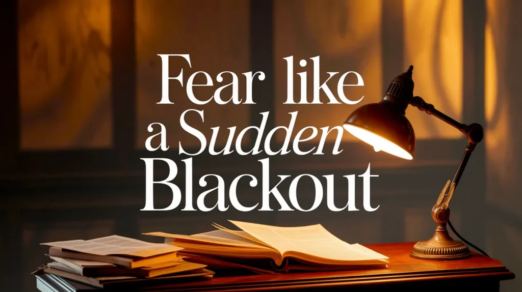 Fear like a sudden blackout