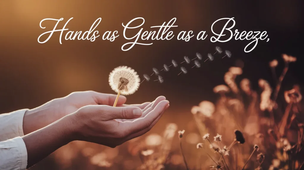 Hands as gentle as a breeze