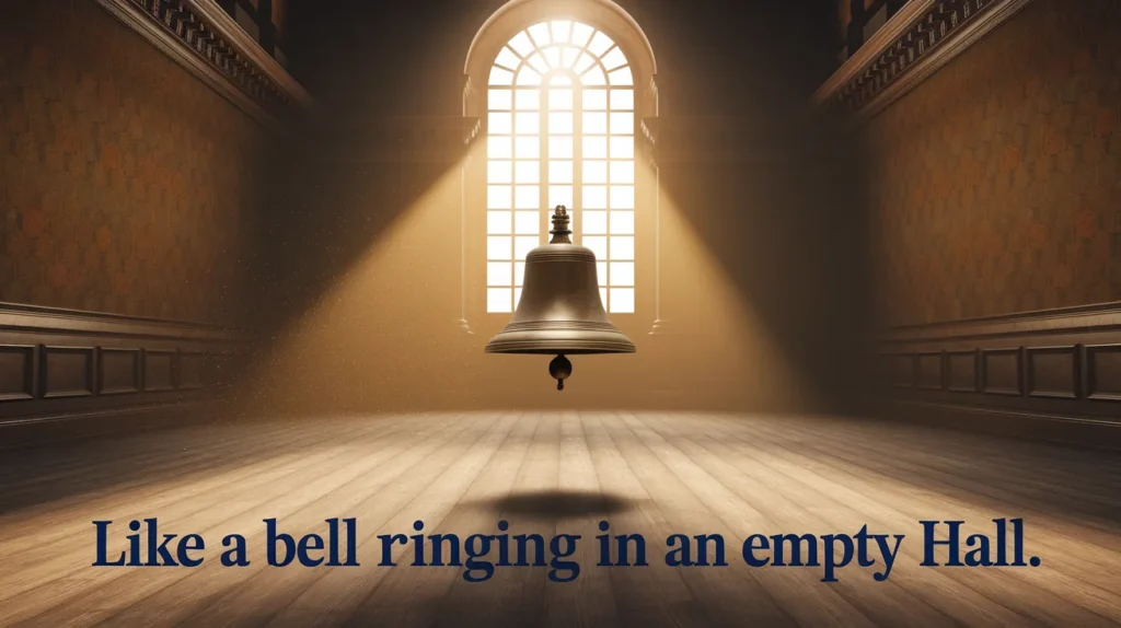 Like a bell ringing in an empty hall
