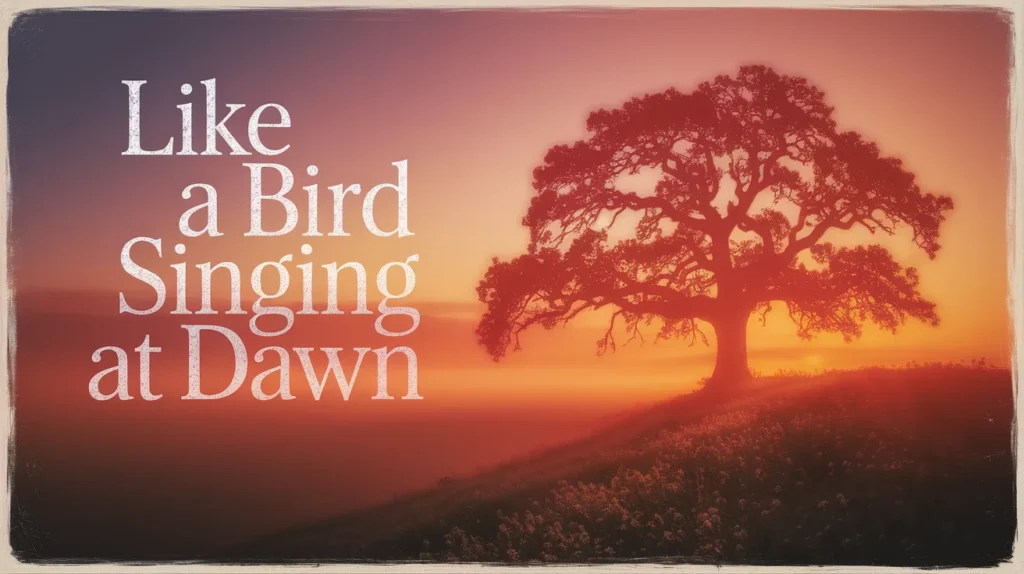 Like a bird singing at dawn