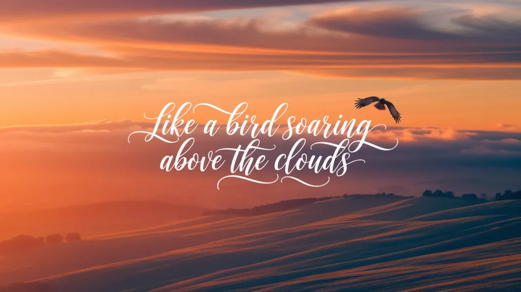 Like a bird soaring above the clouds