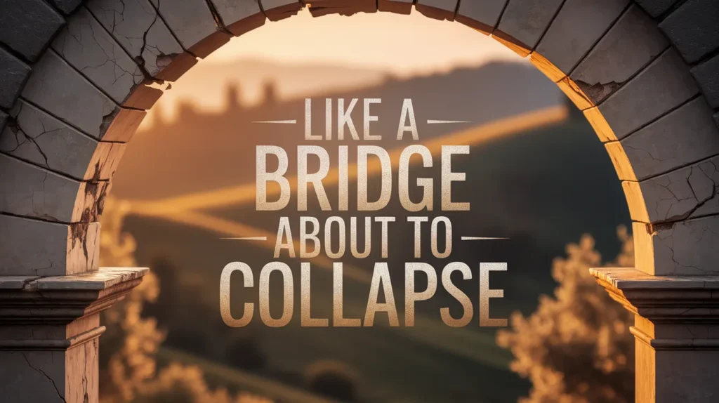 Like a bridge about to collapse