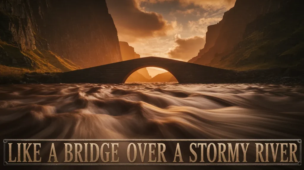 Like a bridge over a stormy river