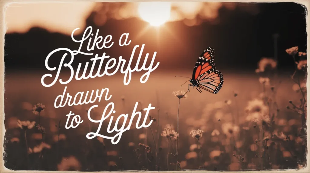 Like a butterfly drawn to light