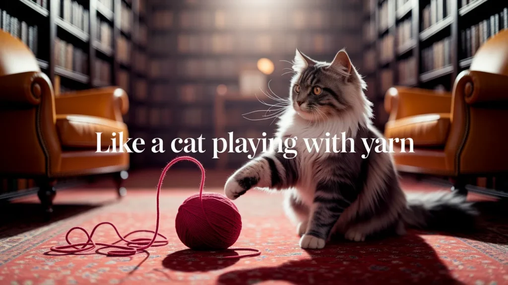 Like a cat playing with yarn