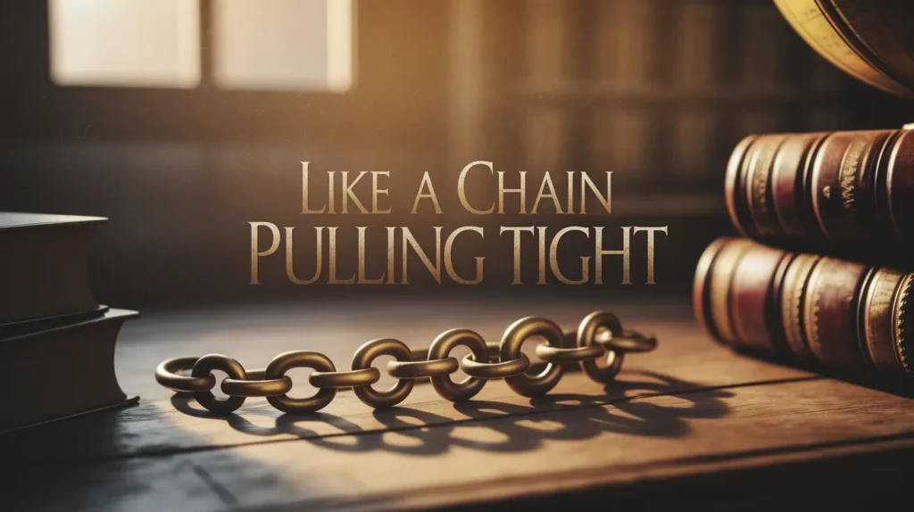 Like a chain pulling tight