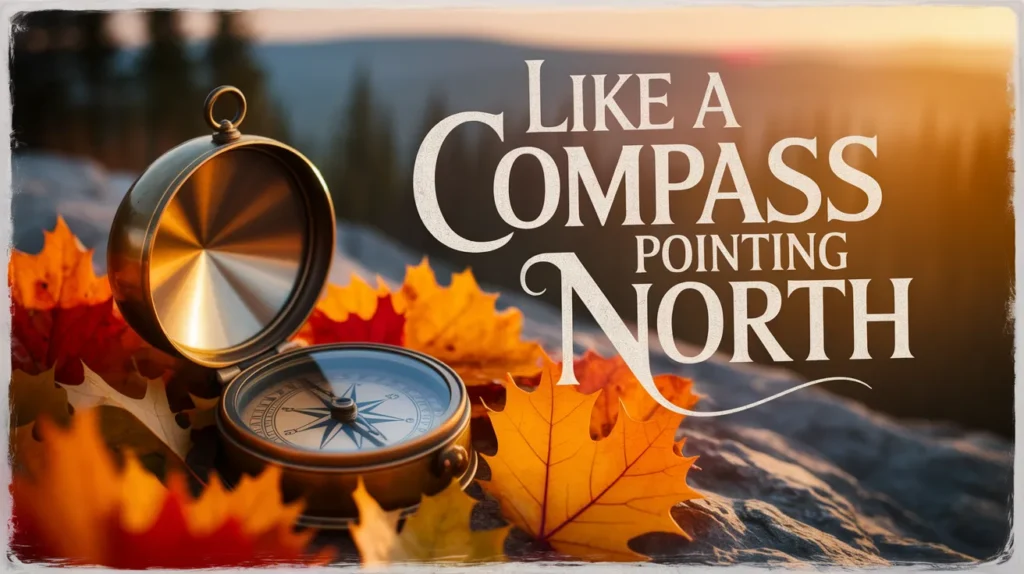 Like a compass pointing north