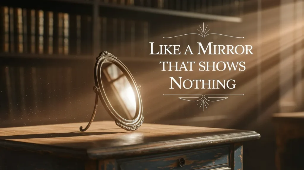 Like a mirror that shows nothing