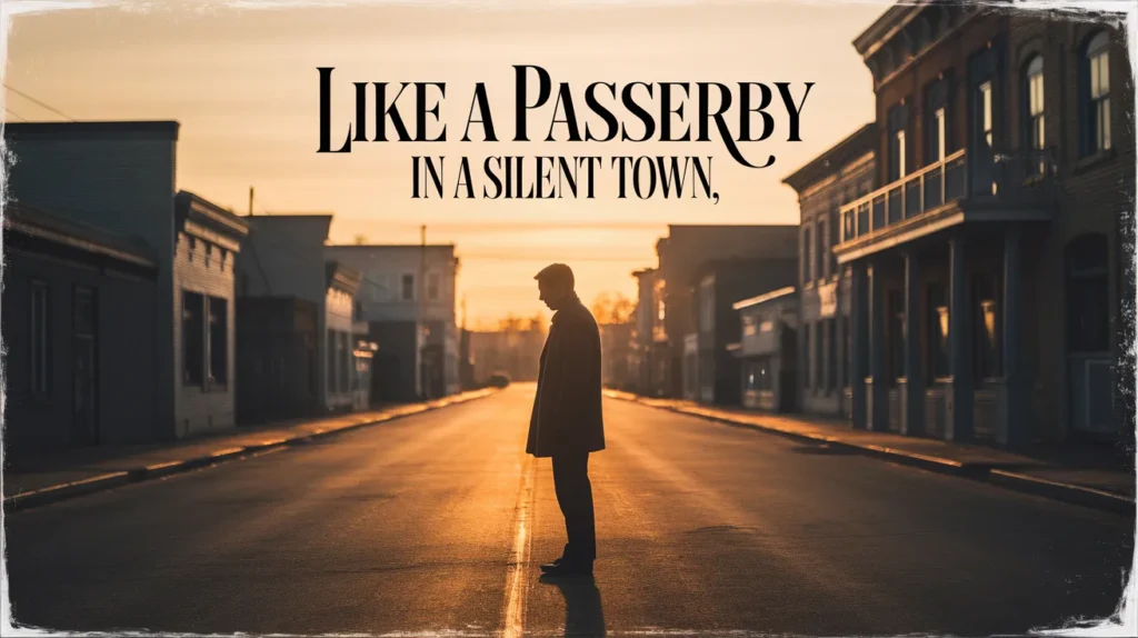 Like a passerby in a silent town