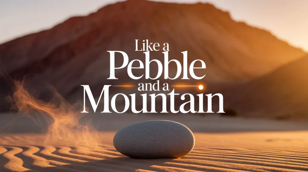 Like a pebble and a mountain