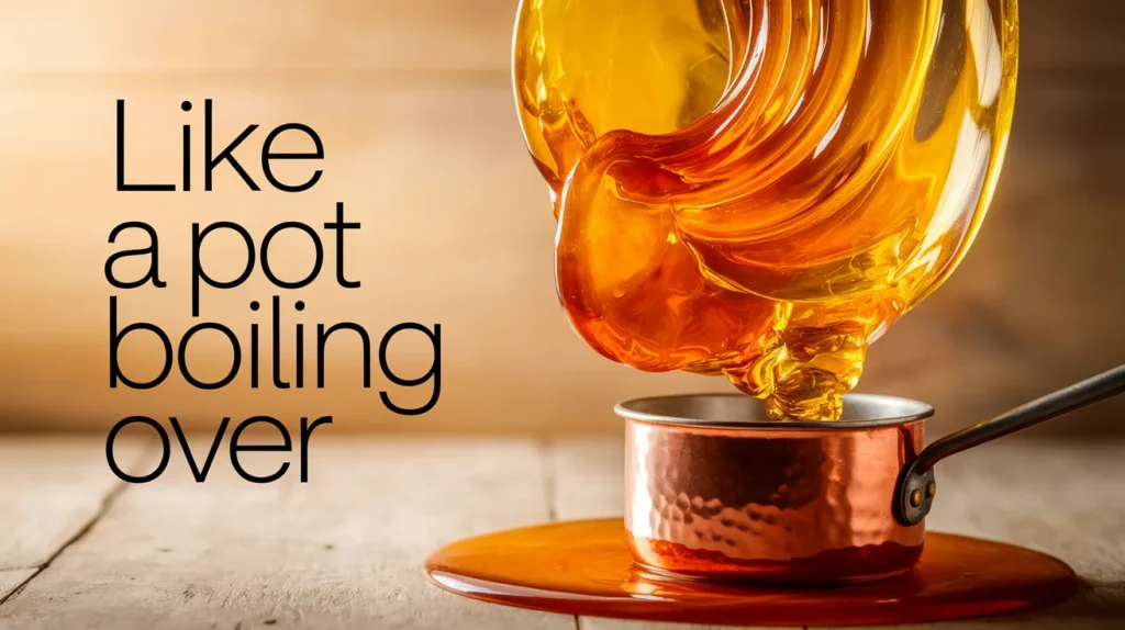 Like a pot boiling over