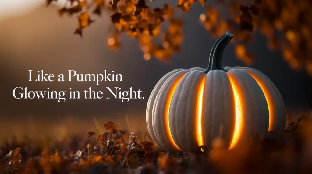 Like a pumpkin glowing in the night