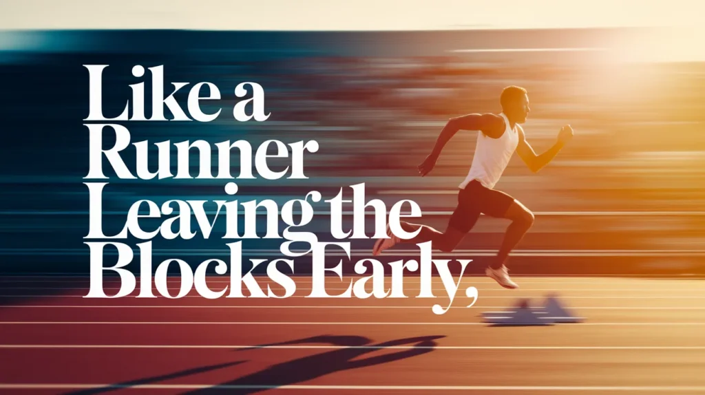 Like a runner leaving the blocks early