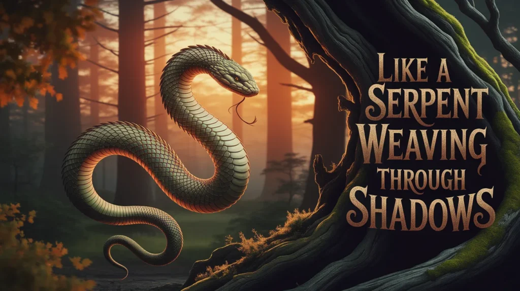 Like a serpent weaving through shadows