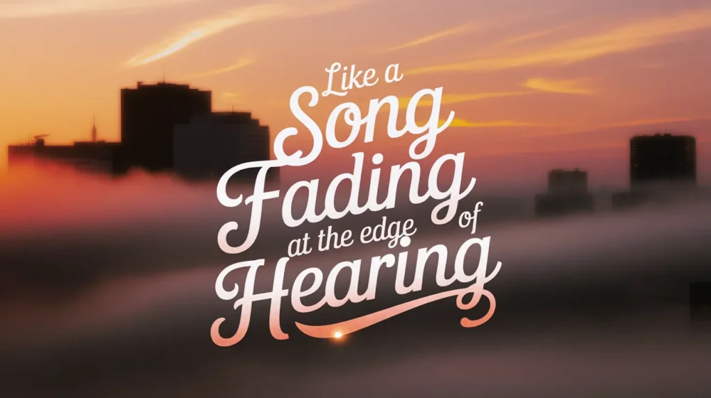 Like a song fading at the edge of hearing