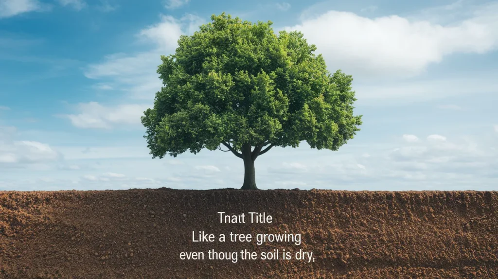 Like a tree growing even though the soil is dry