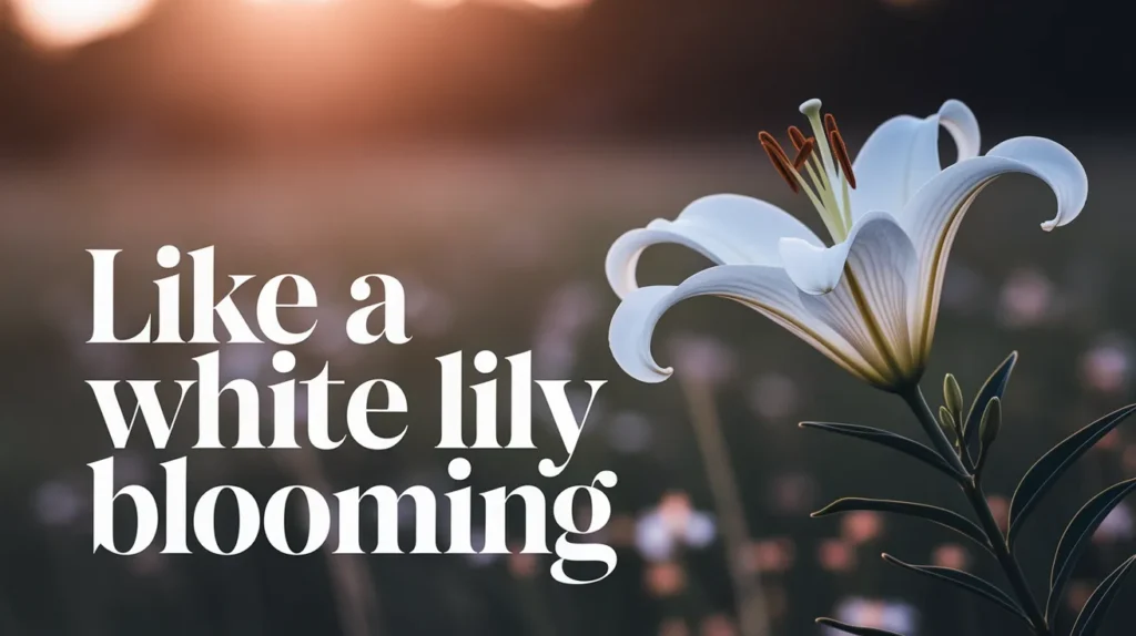 Like a white lily blooming