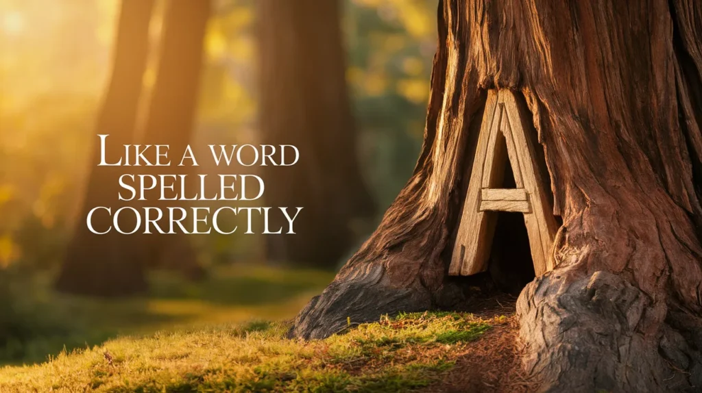 Like a word spelled correctly