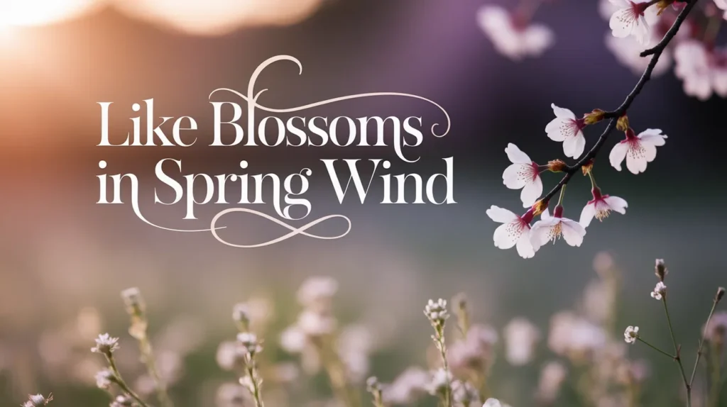 Like blossoms in spring wind