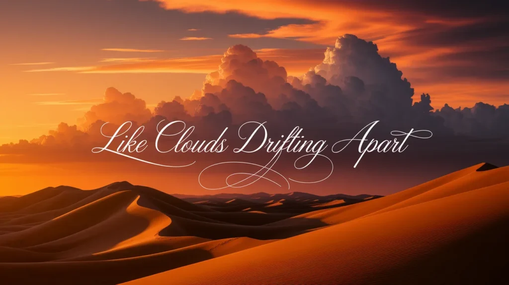 Like clouds drifting apart