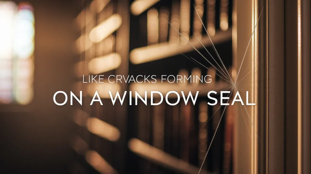 Like cracks forming on a window seal