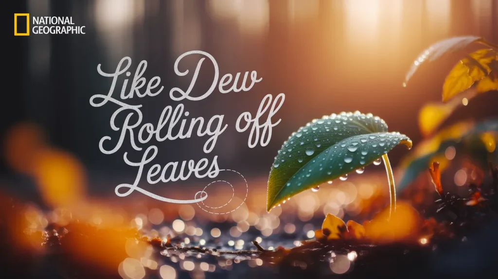 Like Dew Rolling Off Leaves