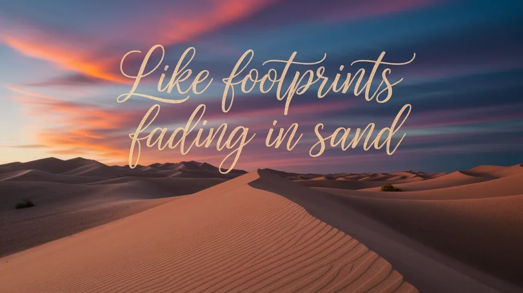Like footprints fading in sand