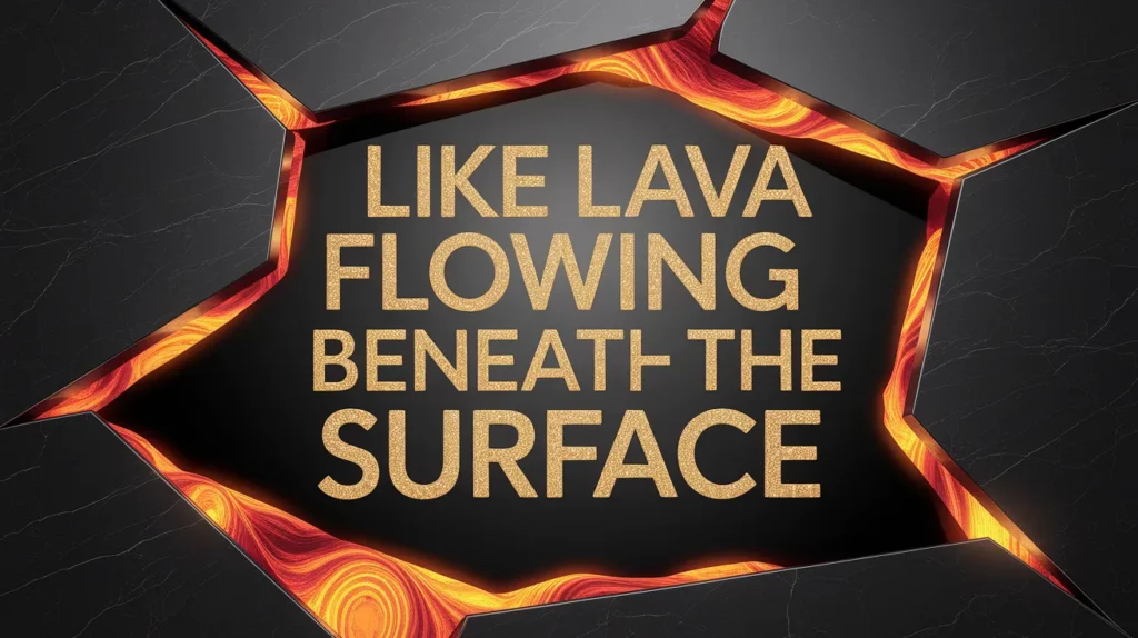 Like lava flowing beneath the surface