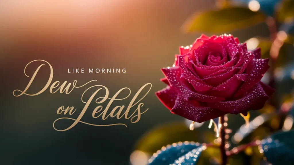 Like morning dew on petals