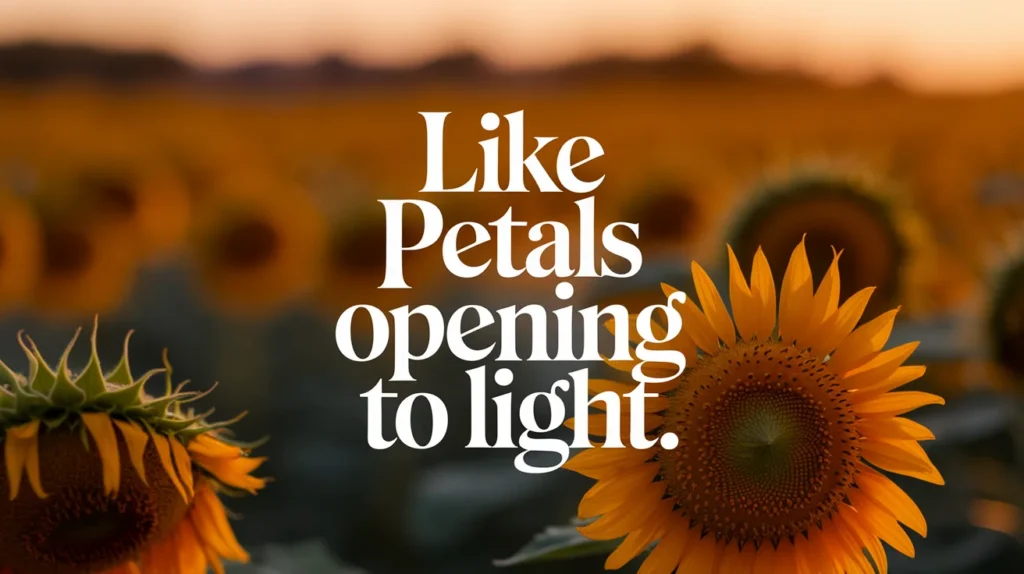 Like petals opening to light