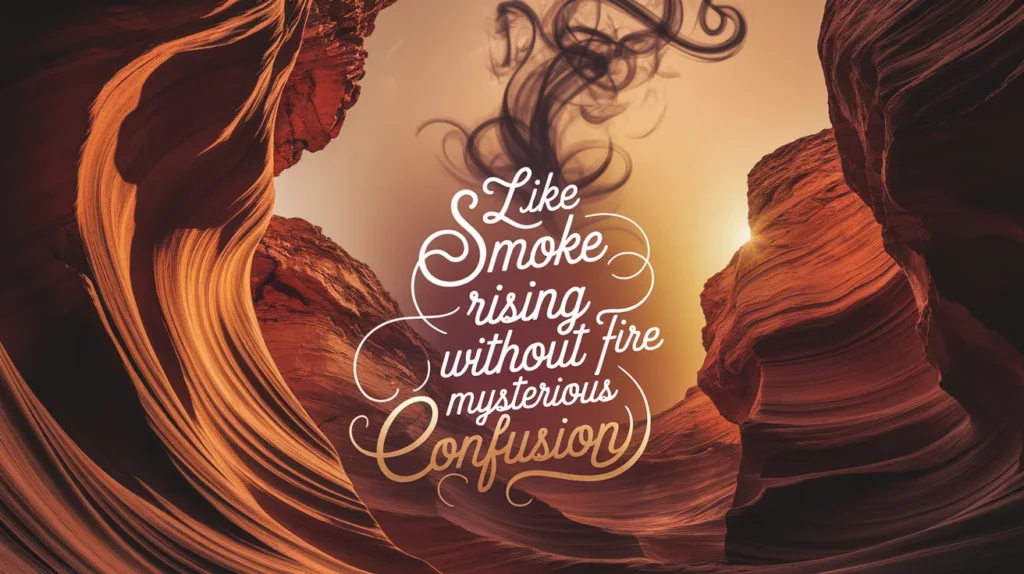 Like smoke rising without fire (mysterious confusion)