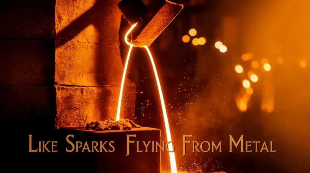 Like sparks flying from metal