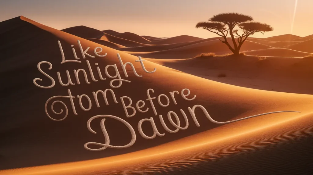 Like sunlight before dawn