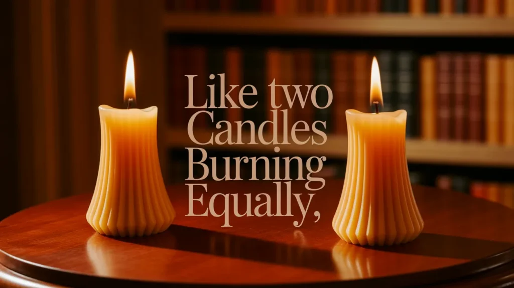 Like two candles burning equally
