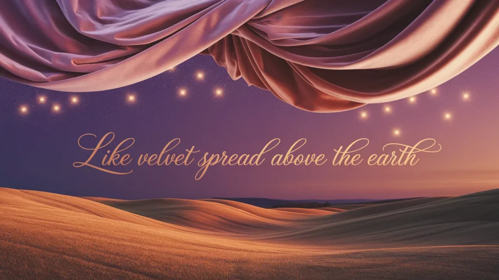 Like velvet spread above the earth