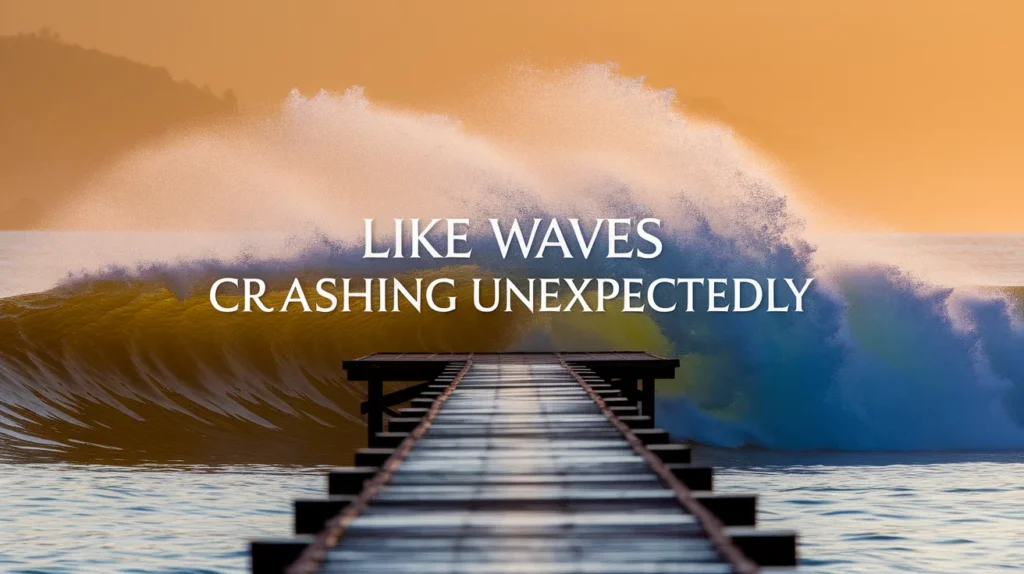 Like waves crashing unexpectedly