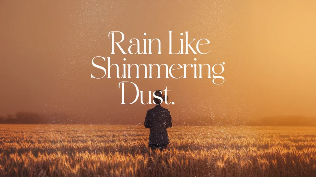 Rain like shimmering dust