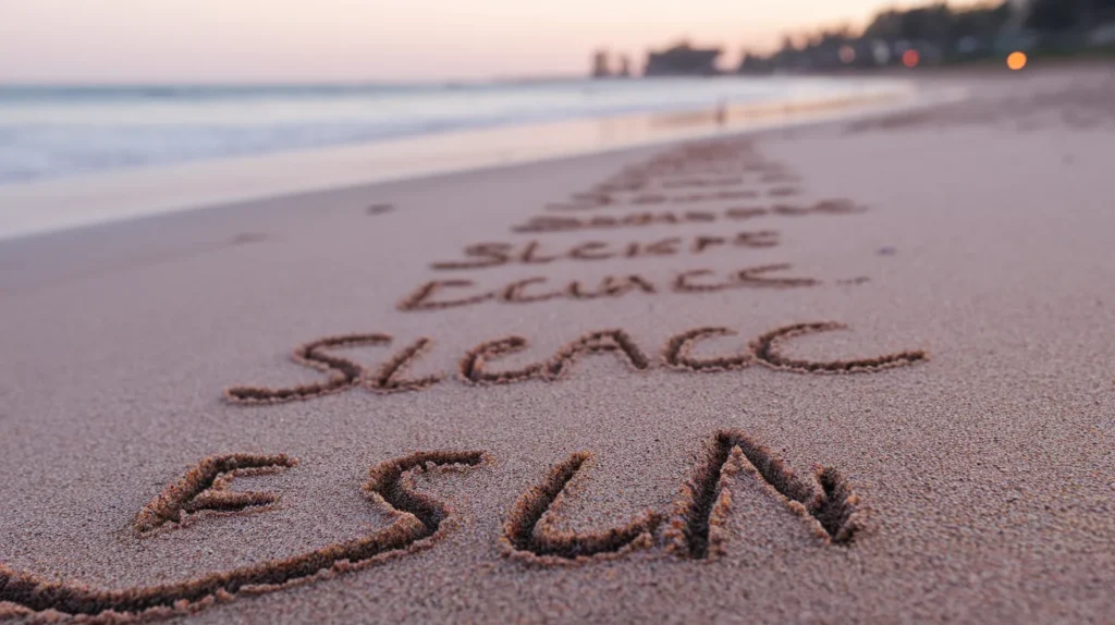 The beach is like a story written in sand