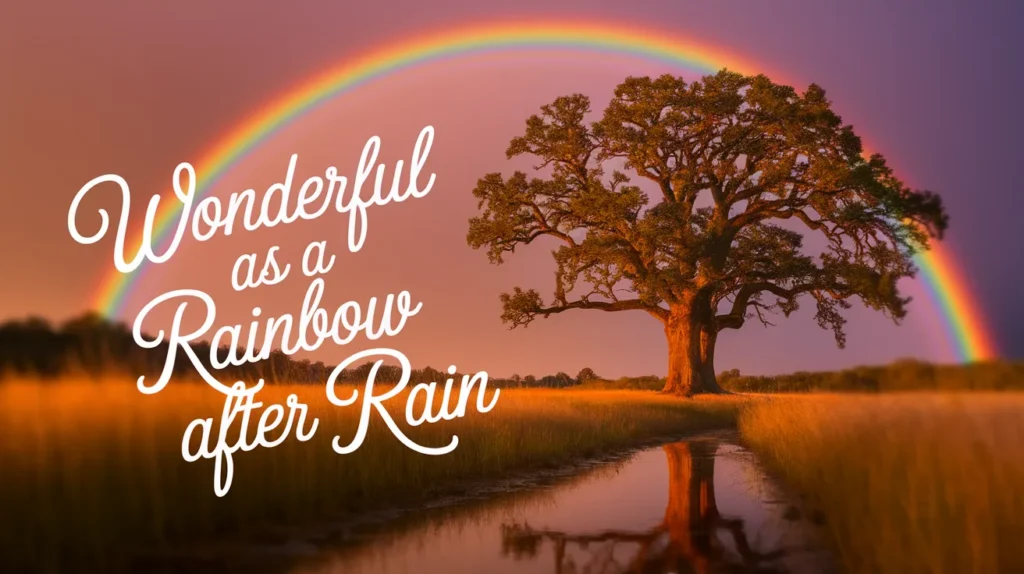 Wonderful as a rainbow after rain