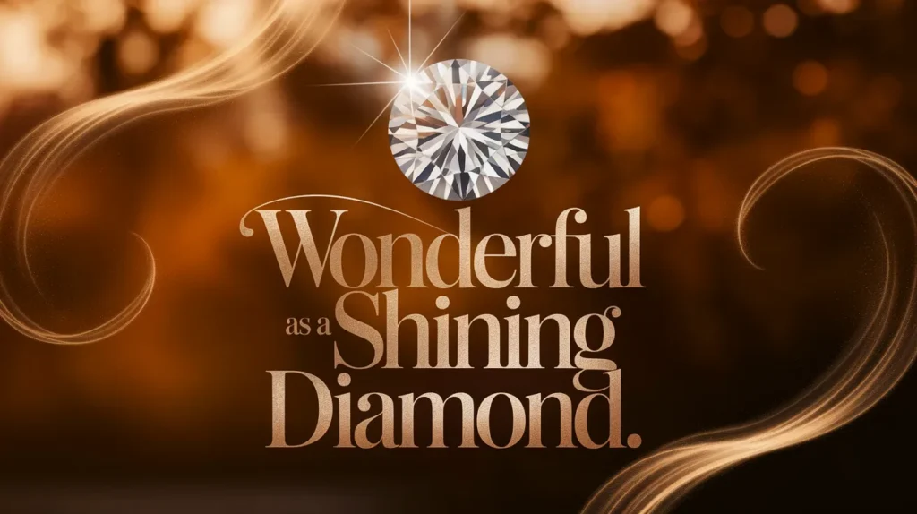 Wonderful as a shining diamond