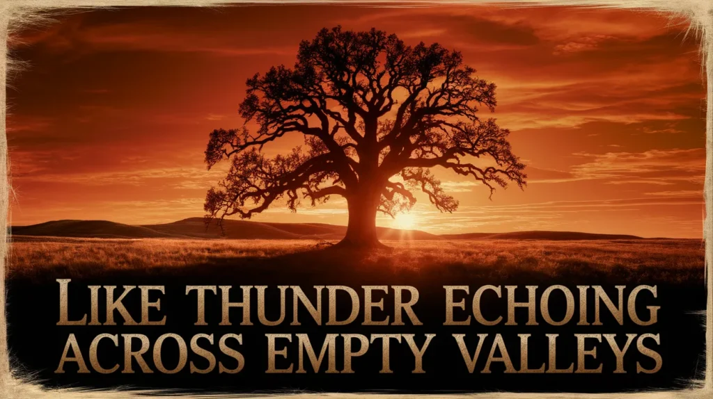 Like thunder echoing across empty valleys