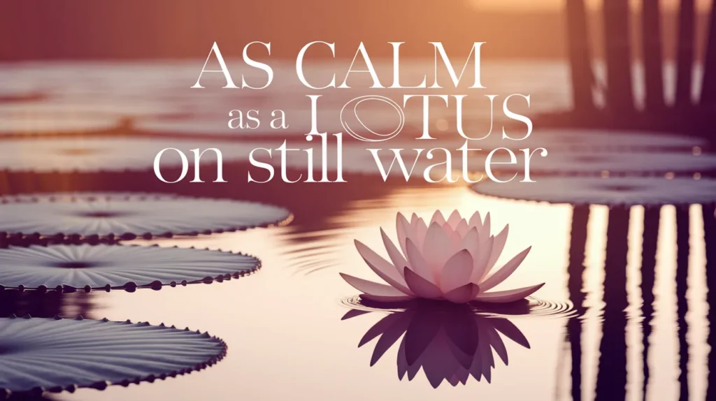 As calm as a lotus on still water