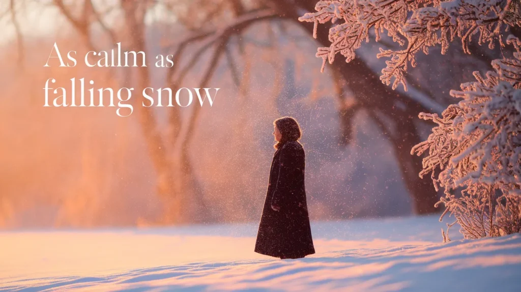 As calm as falling snow
